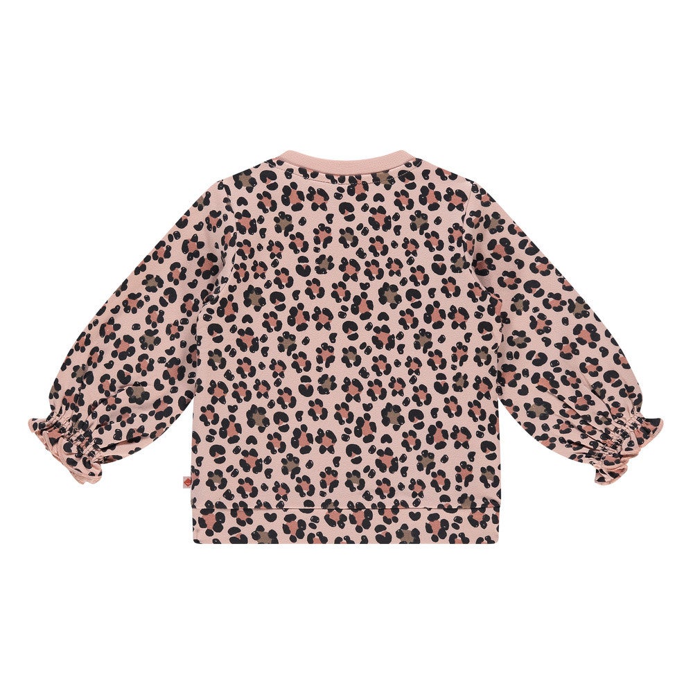 baby girls sweatshirt allover cats Roze baby girls sweatshirt allover cats Roze