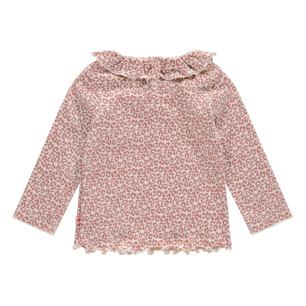 baby girls t-shirt long sleeve with collar allover cats Off White baby girls t-shirt long sleeve with collar allover cats Off White