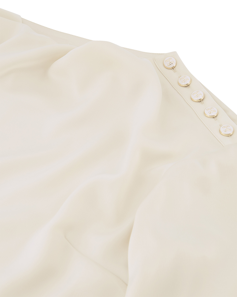 Joline High Collar Blouse Off White Joline High Collar Blouse Off White