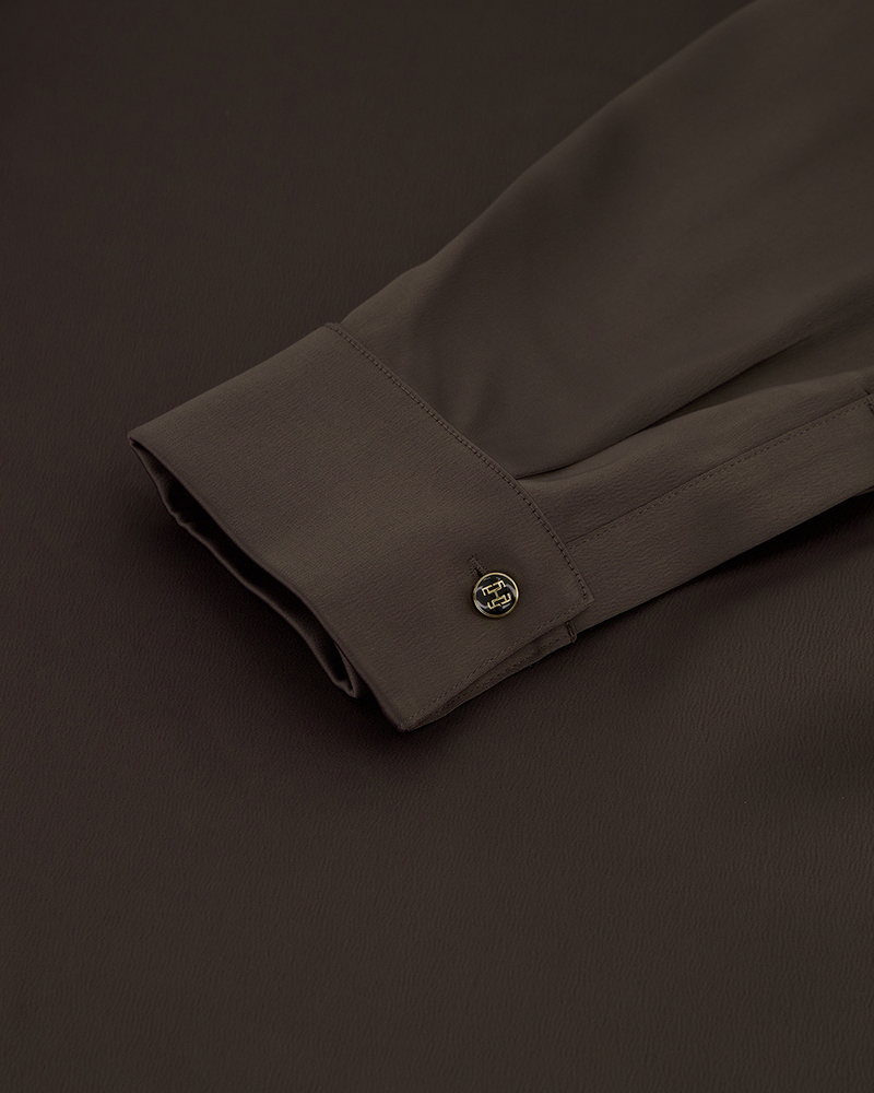 Joline High Collar Blouse Bruin 1 Joline High Collar Blouse Bruin 1