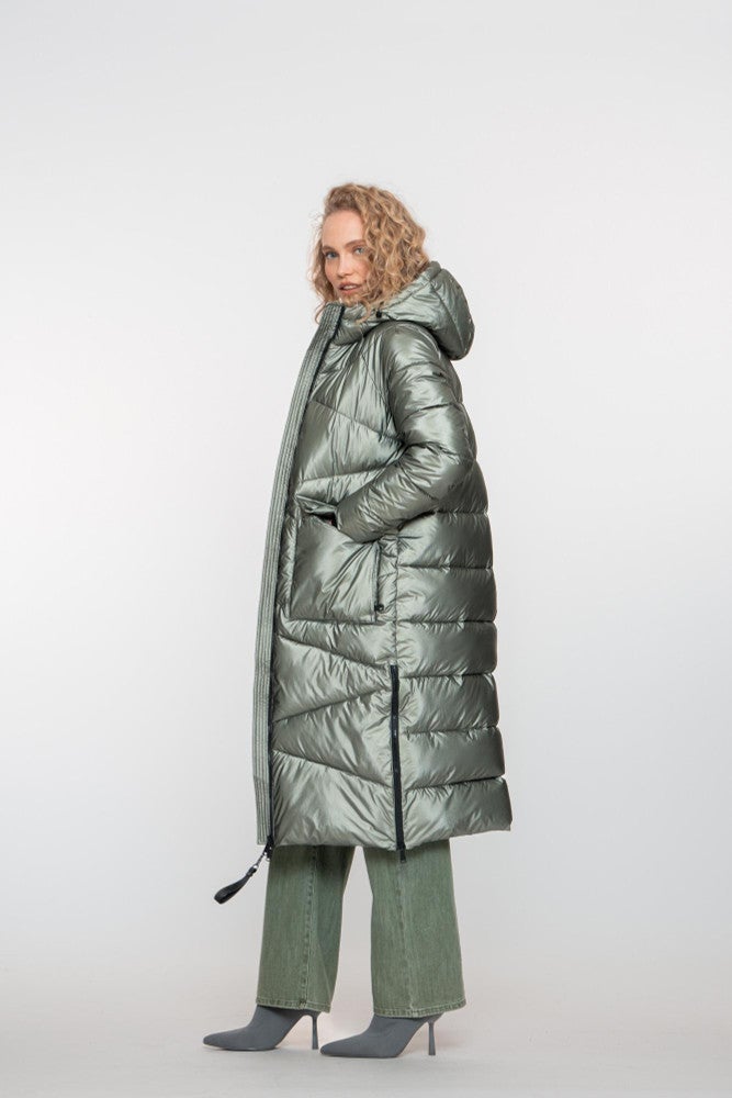 Jacket metallic long Groen Jacket metallic long Groen