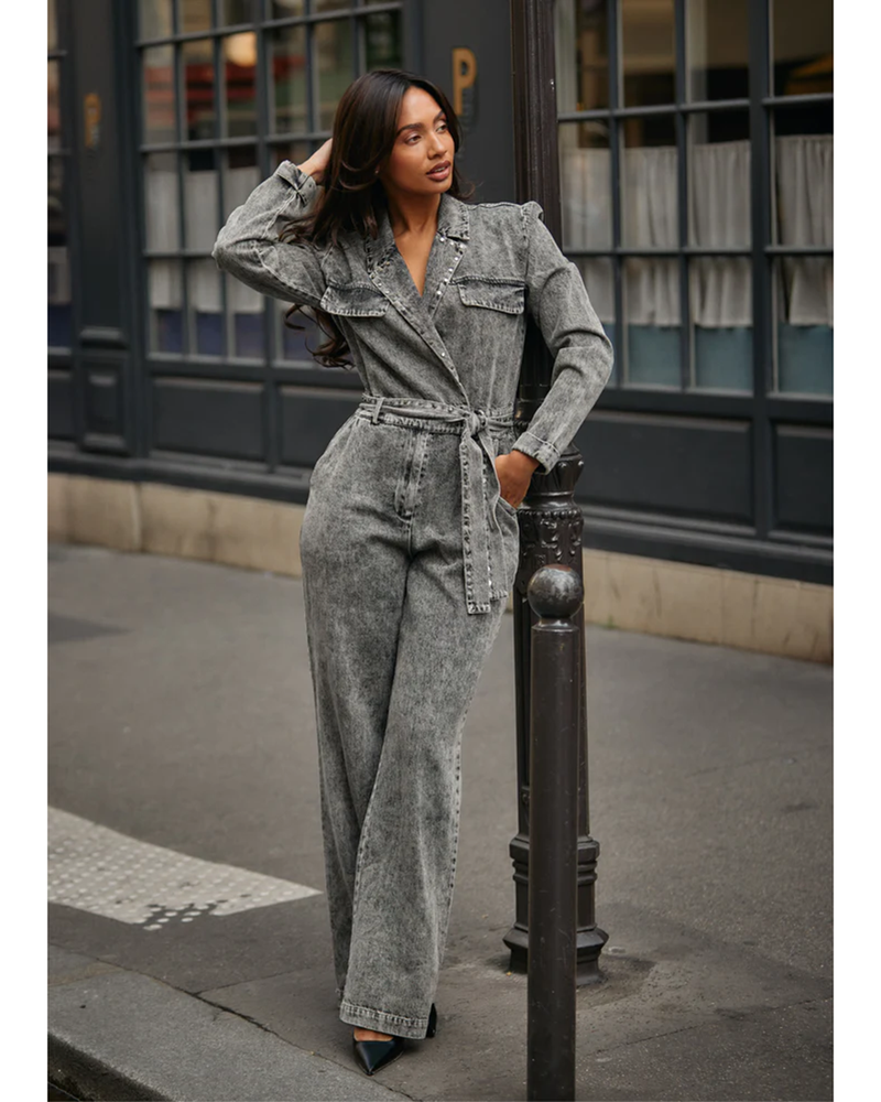 Jumpsuit Yael Denim Studs Grijs Jumpsuit Yael Denim Studs Grijs