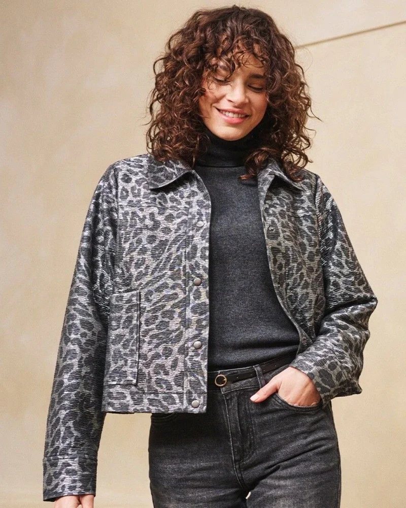 Jacket Leopard Grijs Jacket Leopard Grijs