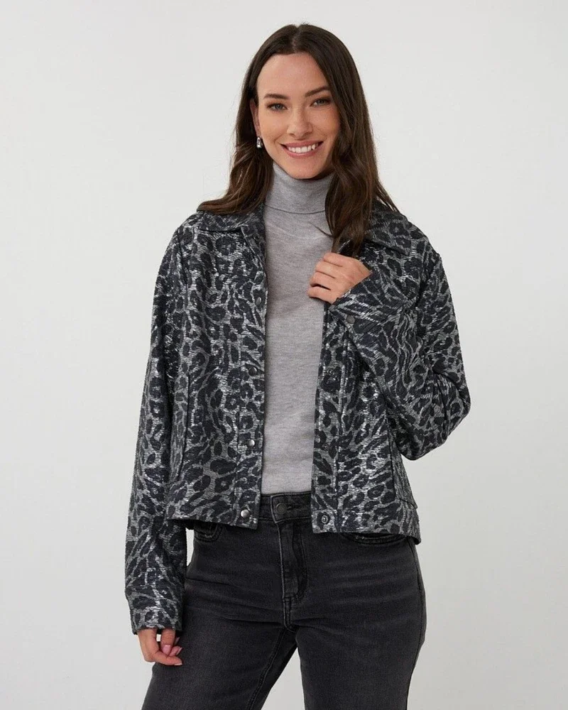 Jacket Leopard Grijs Jacket Leopard Grijs