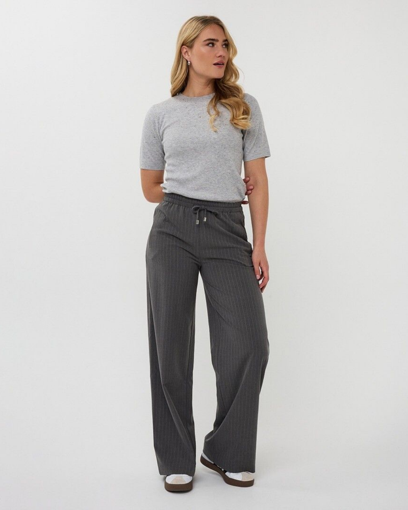 Top rib s/slve studs Grijs Top rib s/slve studs Grijs