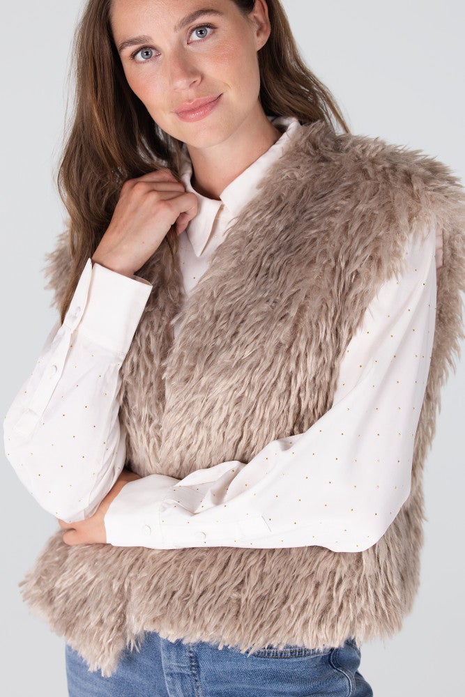 DALI GILET FF 276 fake fur Beige DALI GILET FF 276 fake fur Beige