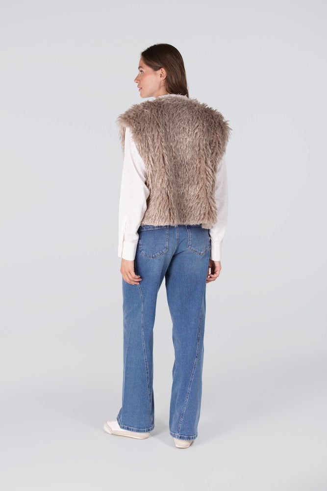DALI GILET FF 276 fake fur Beige DALI GILET FF 276 fake fur Beige