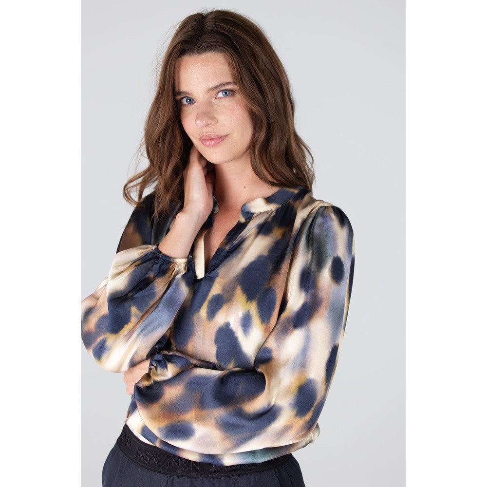 JAYDA BLOUSE WBA 735 long sleeves v-neck Blauw JAYDA BLOUSE WBA 735 long sleeves v-neck Blauw