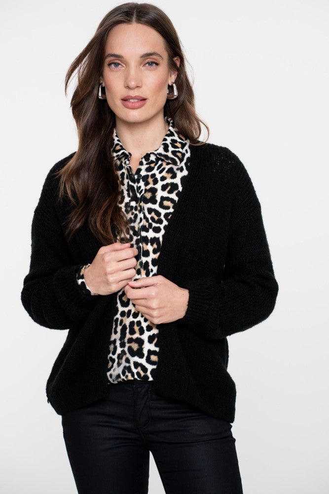 Blouse AOP jersey Zwart 1 Blouse AOP jersey Zwart 1