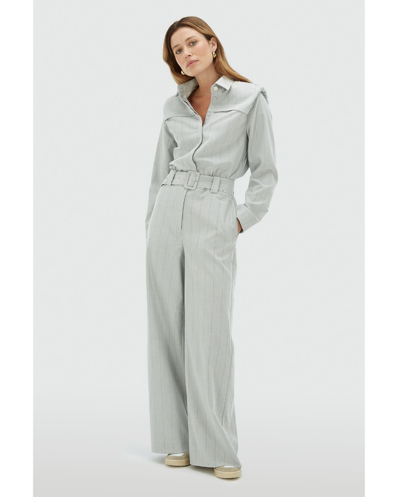 ROBIN jumpsuit met krijtstreep Grijs ROBIN jumpsuit met krijtstreep Grijs