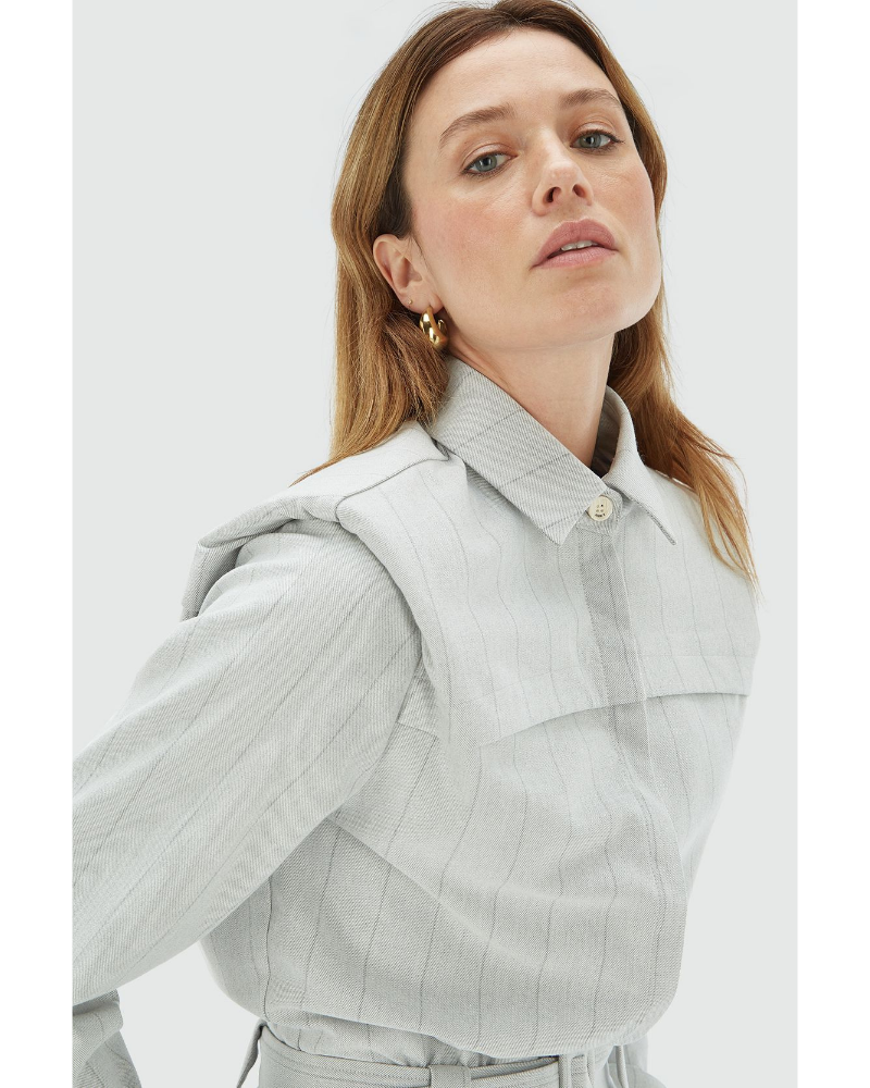 ROBIN jumpsuit met krijtstreep Grijs ROBIN jumpsuit met krijtstreep Grijs