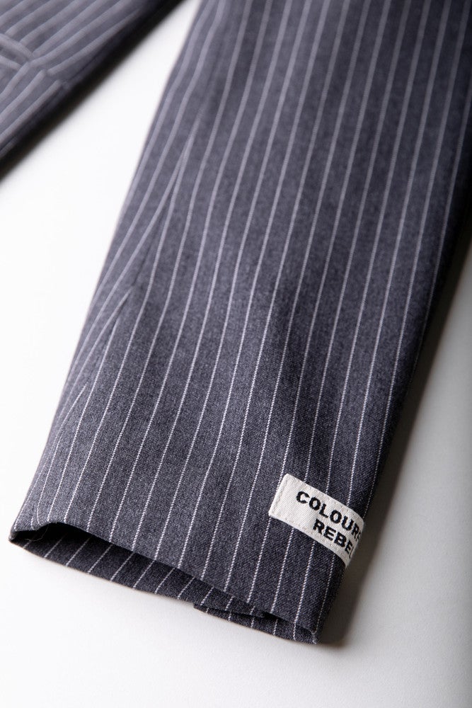 Mimmi Pinstripe Two Tone Single Breasted Blazer Grijs Mimmi Pinstripe Two Tone Single Breasted Blazer Grijs