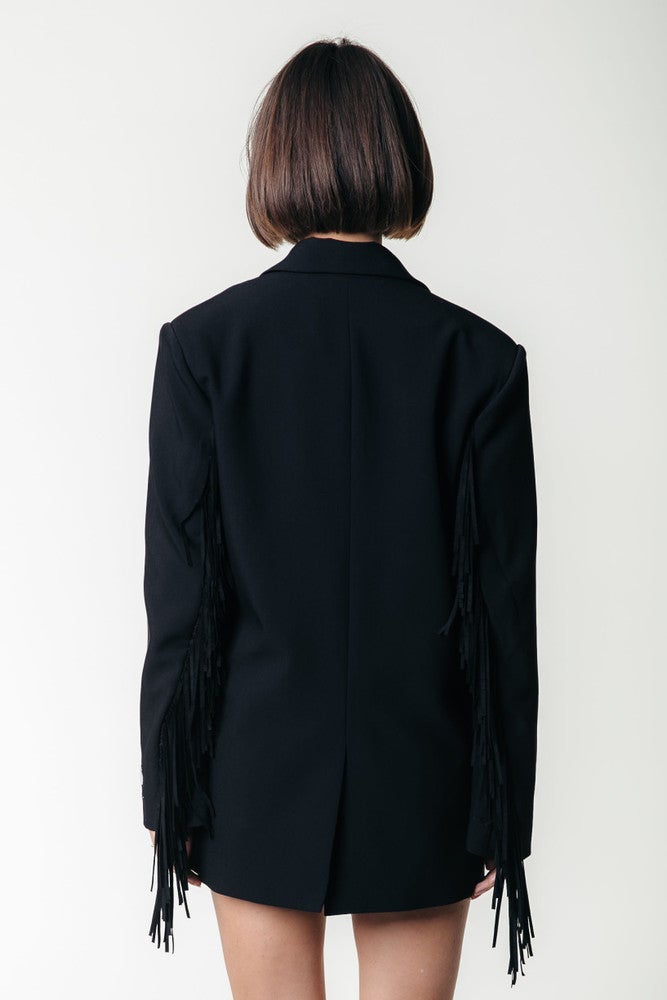 Jesra Fringe Blazer Zwart 1 Jesra Fringe Blazer Zwart 1