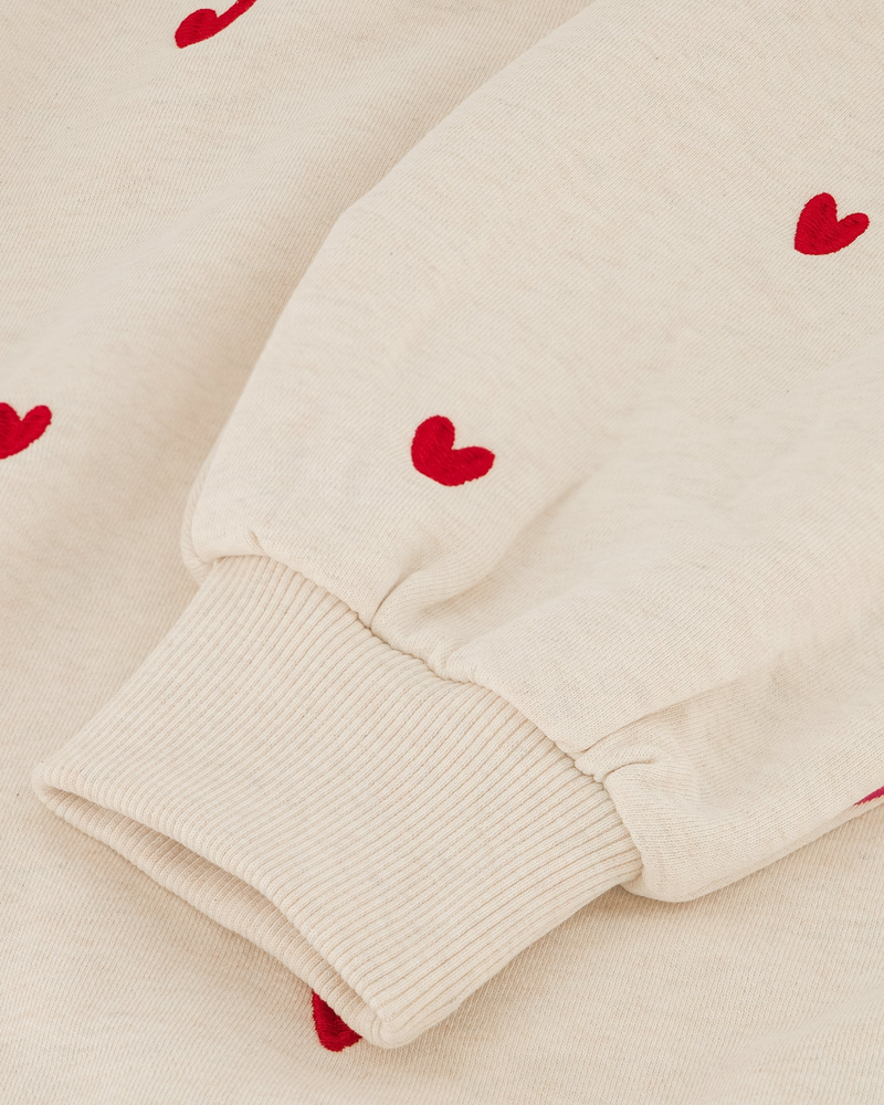 Dina Sweater Hearts Off White Dina Sweater Hearts Off White