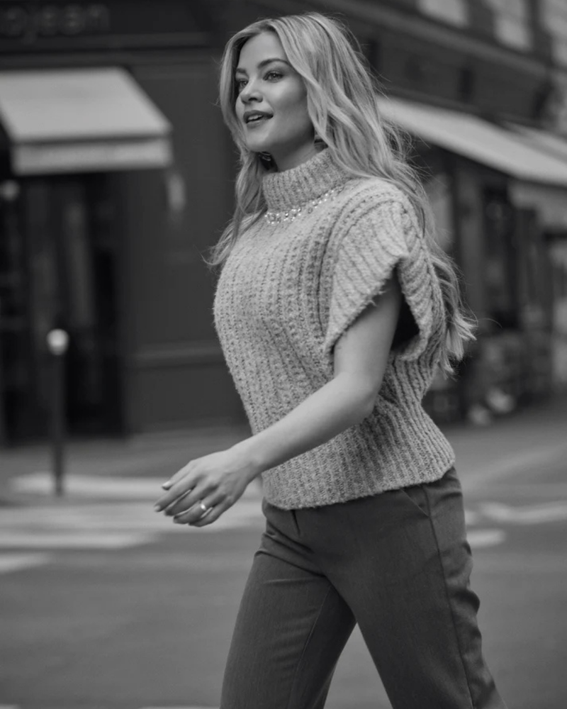 Pullover short sleeve Kalista Grijs Pullover short sleeve Kalista Grijs