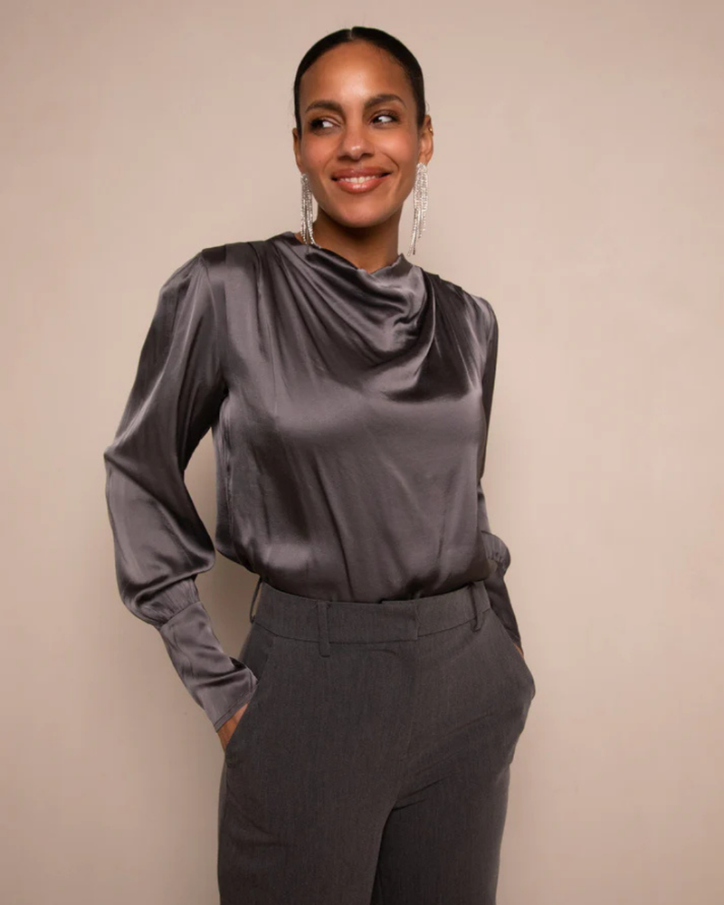 Top Teske Satin Grijs Top Teske Satin Grijs