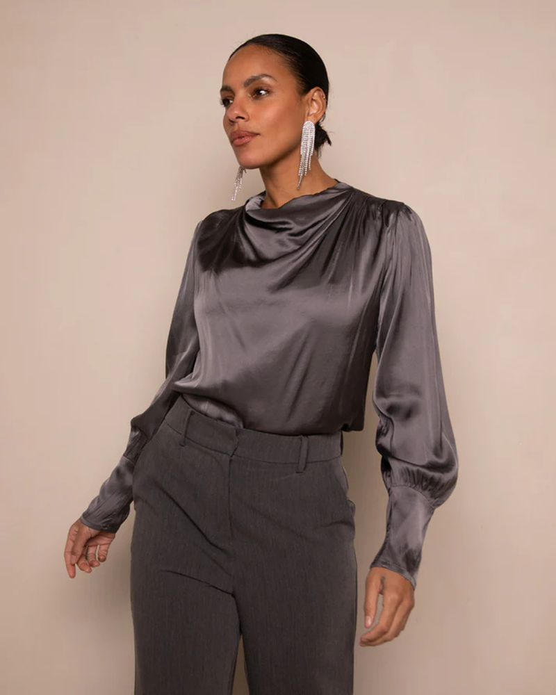 Top Teske Satin Grijs Top Teske Satin Grijs