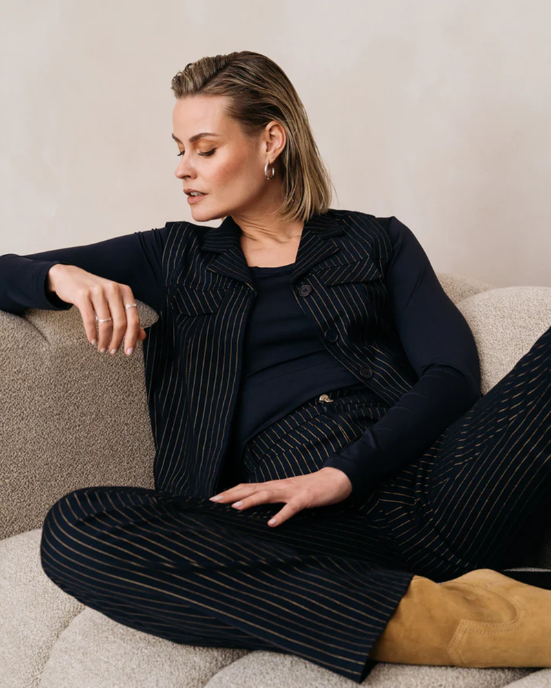 PLORA - GILET Donker Blauw PLORA - GILET Donker Blauw