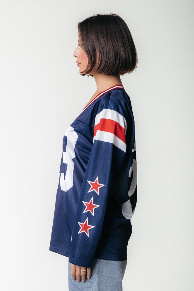 Kayla Football Tee Blauw Kayla Football Tee Blauw