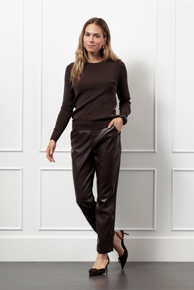 Anne faux leather trousers Bruin 1 Anne faux leather trousers Bruin 1