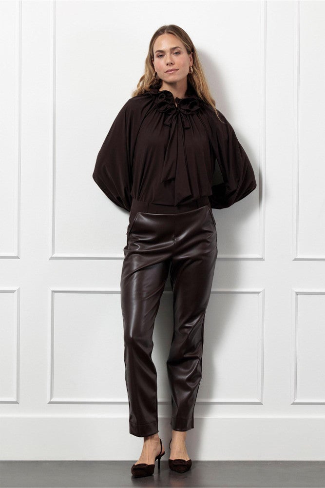 Anne faux leather trousers Bruin 1 Anne faux leather trousers Bruin 1
