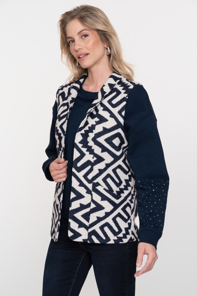Sweater sparkle sleeves Blauw Sweater sparkle sleeves Blauw