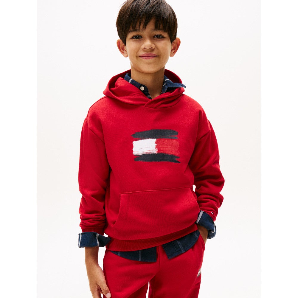 Flag Hoodie Kangaroo Pocket Rood Flag Hoodie Kangaroo Pocket Rood