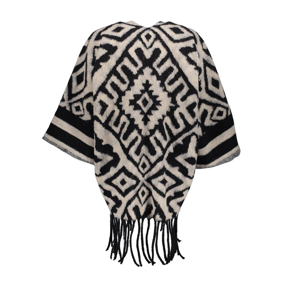 Poncho jacquard Zwart 1 Poncho jacquard Zwart 1
