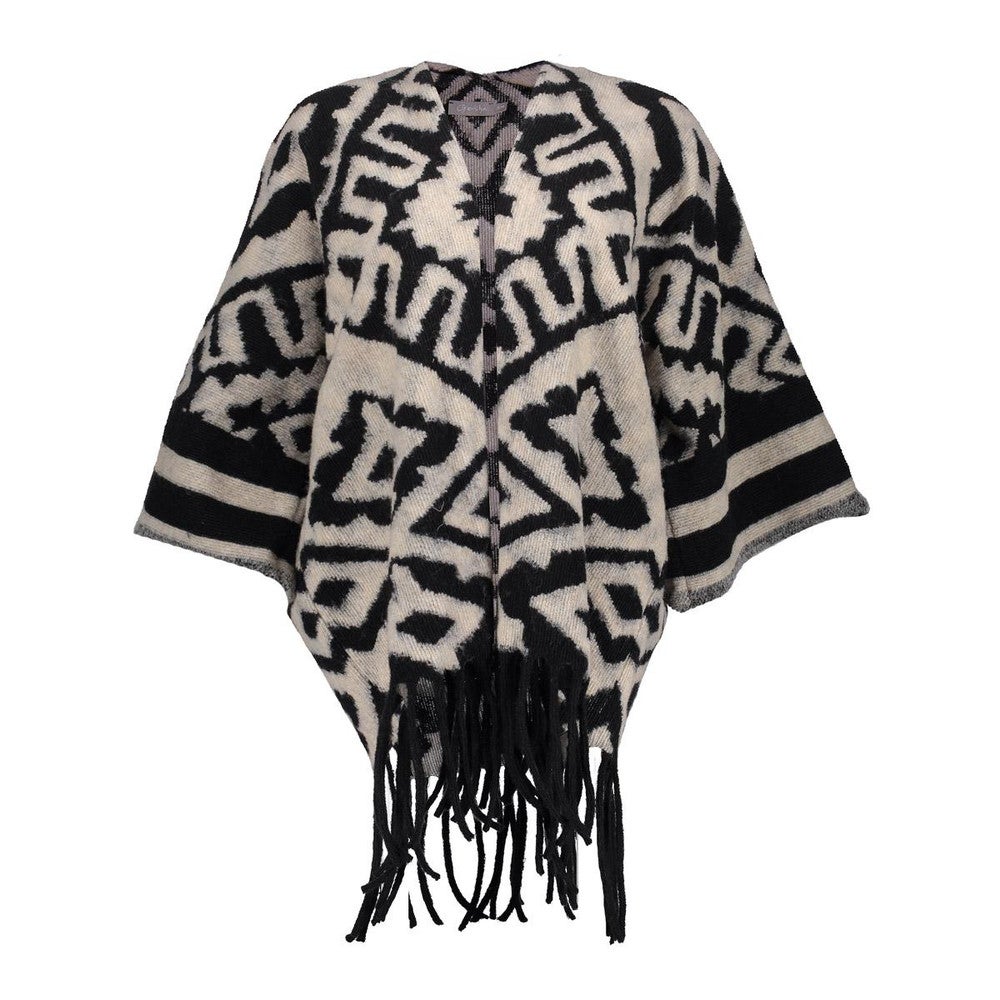 Poncho jacquard Zwart 1 Poncho jacquard Zwart 1