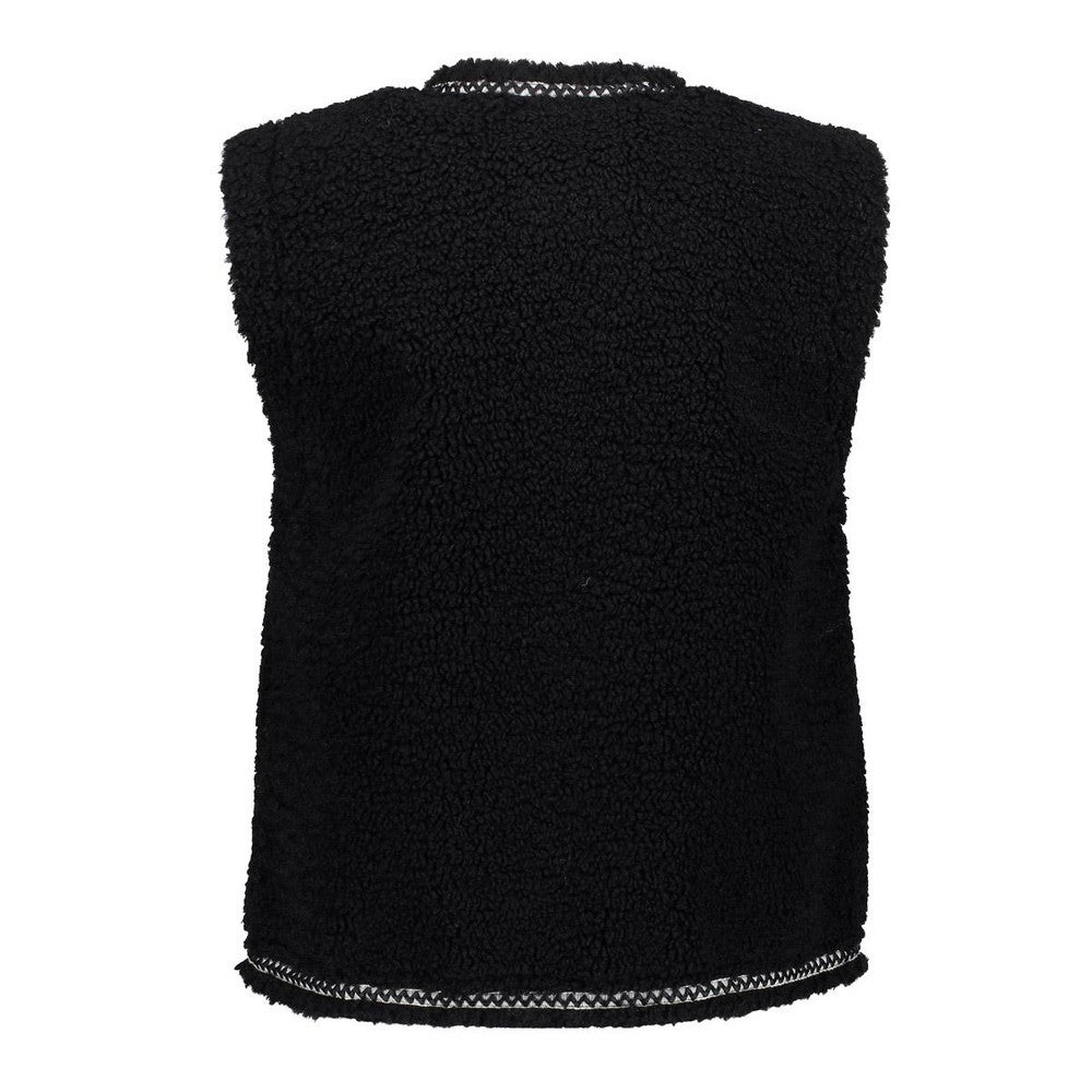 Gilet teddy embroidery zigzag Zwart 1 Gilet teddy embroidery zigzag Zwart 1