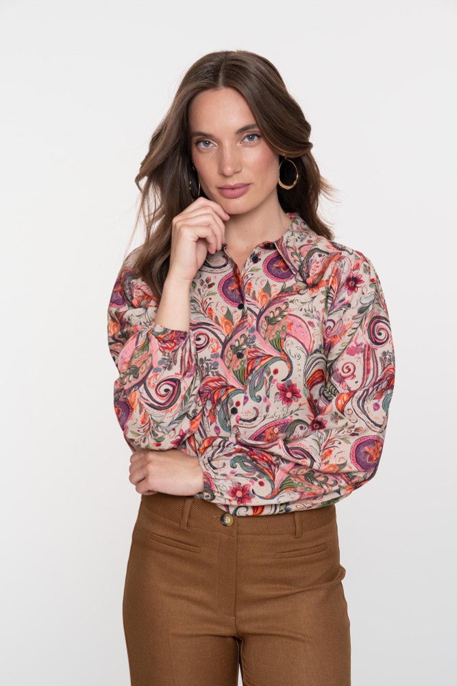 Blouse met paisleyprint Multi Blouse met paisleyprint Multi