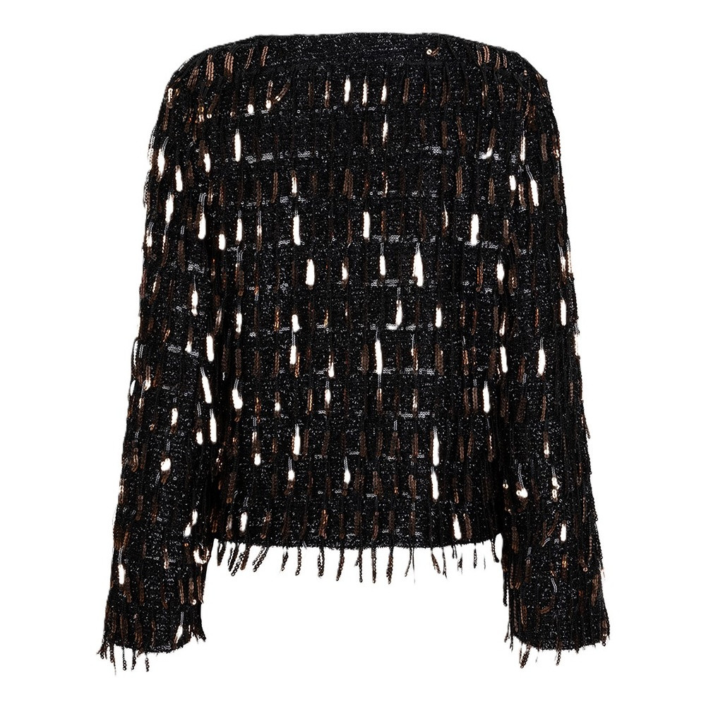 Top fringes sequins Zwart 1 Top fringes sequins Zwart 1