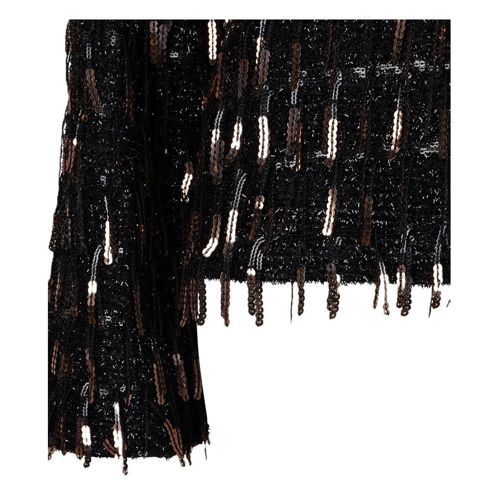 Top fringes sequins Zwart 1 Top fringes sequins Zwart 1