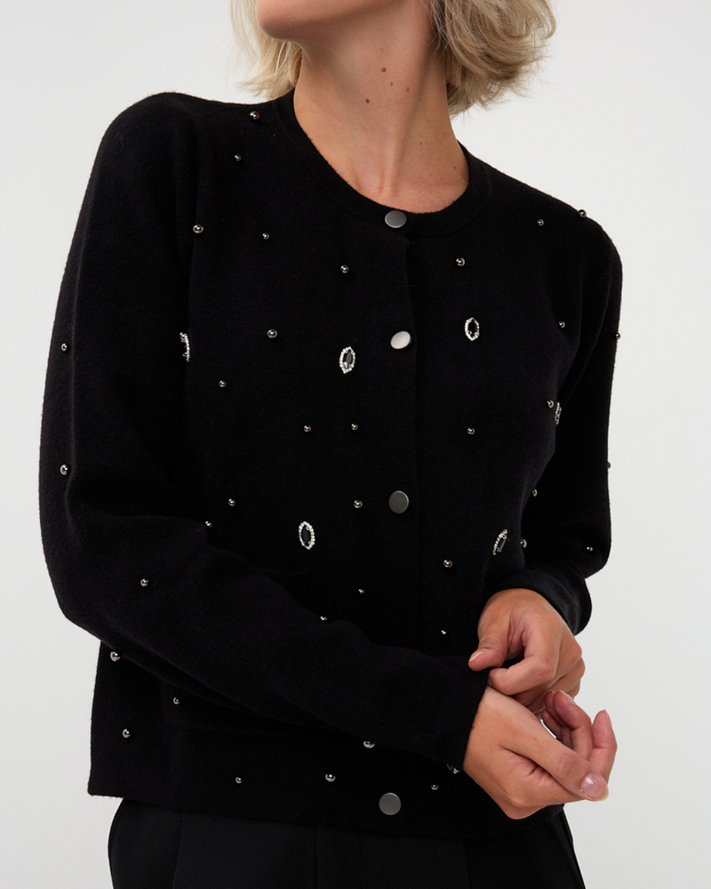 Cardigan embellished Zwart 1 Cardigan embellished Zwart 1