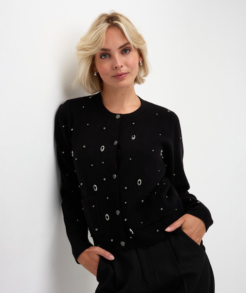 Cardigan embellished Zwart 1 Cardigan embellished Zwart 1