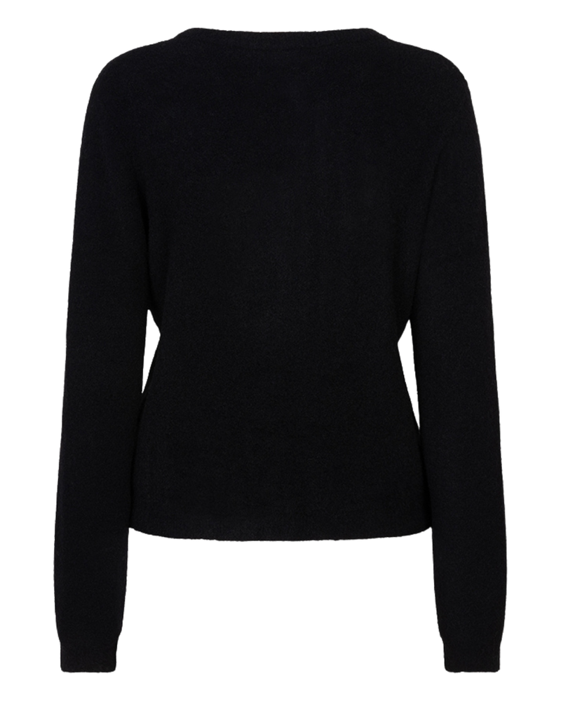 Sweater bow button fake placket Zwart 1 Sweater bow button fake placket Zwart 1