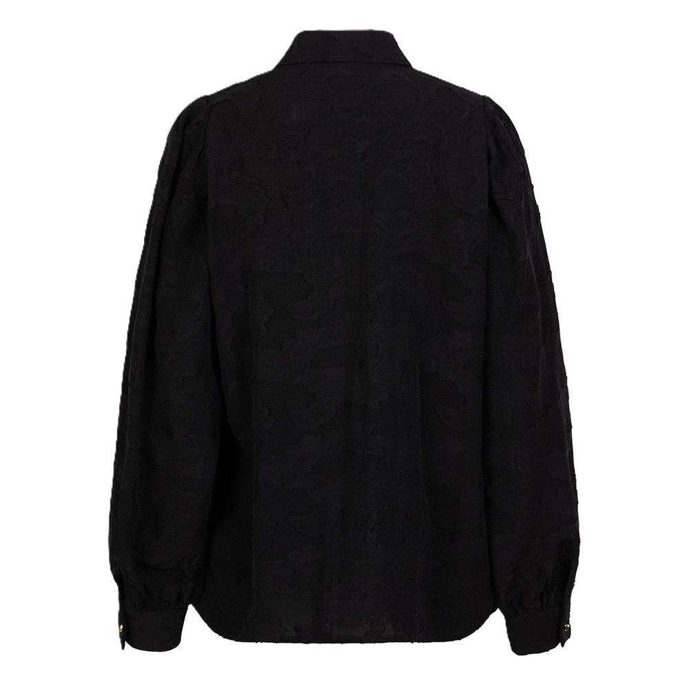 Blouse flower jacquard Zwart 1 Blouse flower jacquard Zwart 1