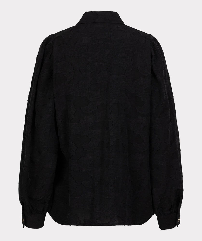 Blouse flower jacquard Zwart 1 Blouse flower jacquard Zwart 1