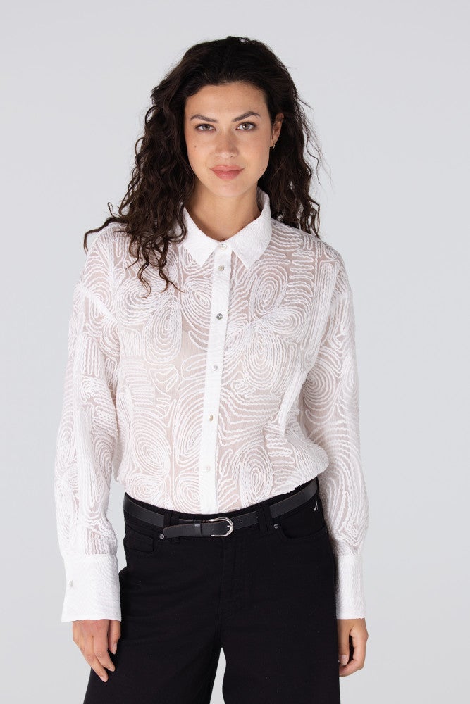 LIZET BLOUSE FF 744 fancy flower long sleeve Off White LIZET BLOUSE FF 744 fancy flower long sleeve Off White