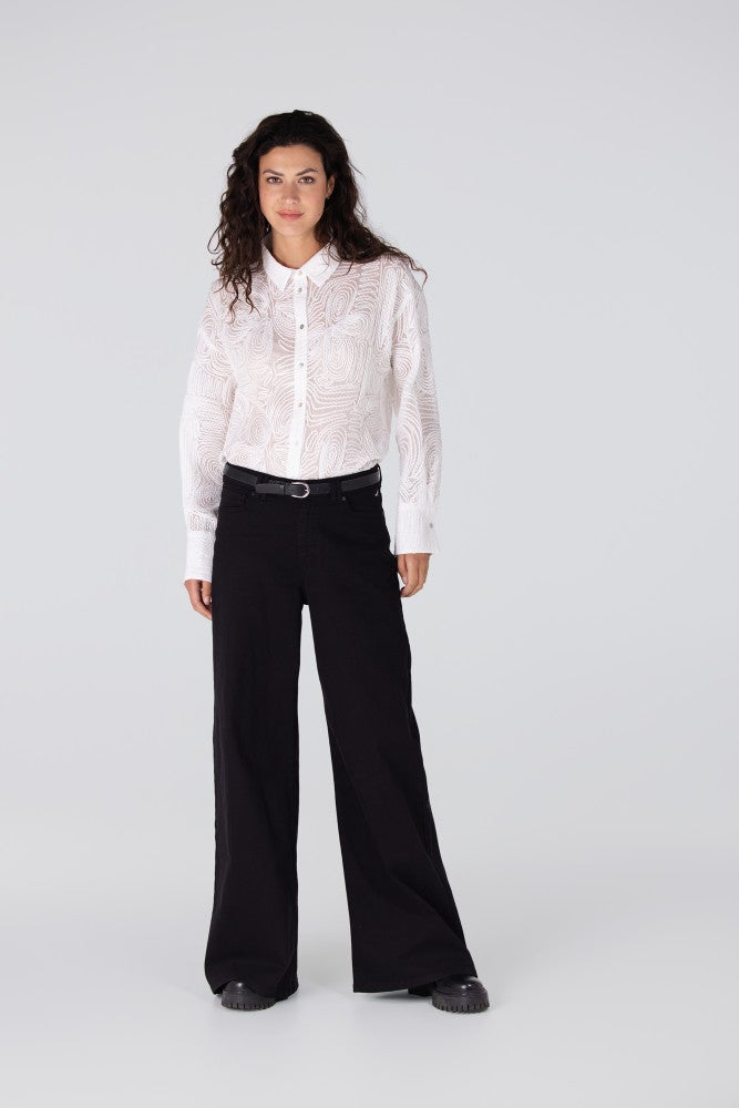 LIZET BLOUSE FF 744 fancy flower long sleeve Off White LIZET BLOUSE FF 744 fancy flower long sleeve Off White