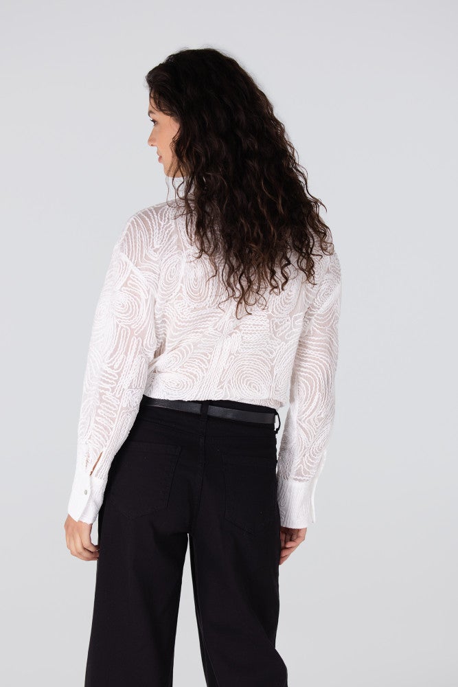 LIZET BLOUSE FF 744 fancy flower long sleeve Off White LIZET BLOUSE FF 744 fancy flower long sleeve Off White