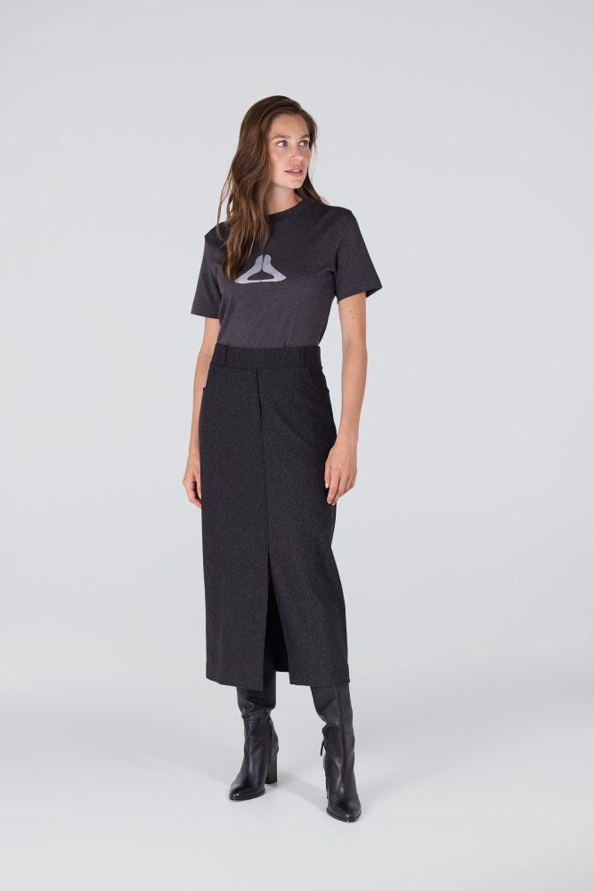 GEORGIE ROK HVM 683 slit at front Grijs GEORGIE ROK HVM 683 slit at front Grijs