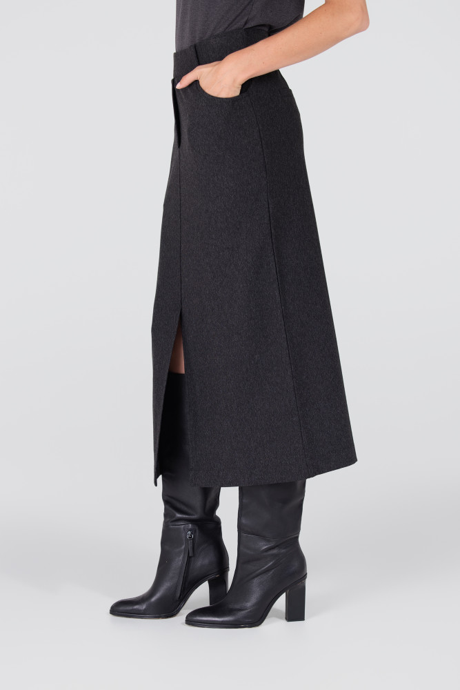GEORGIE ROK HVM 683 slit at front Grijs GEORGIE ROK HVM 683 slit at front Grijs