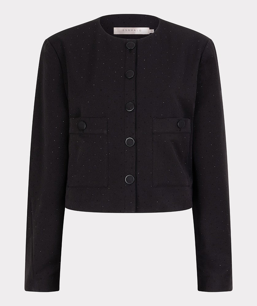 Blazer twill cropped studs Zwart 1 Blazer twill cropped studs Zwart 1