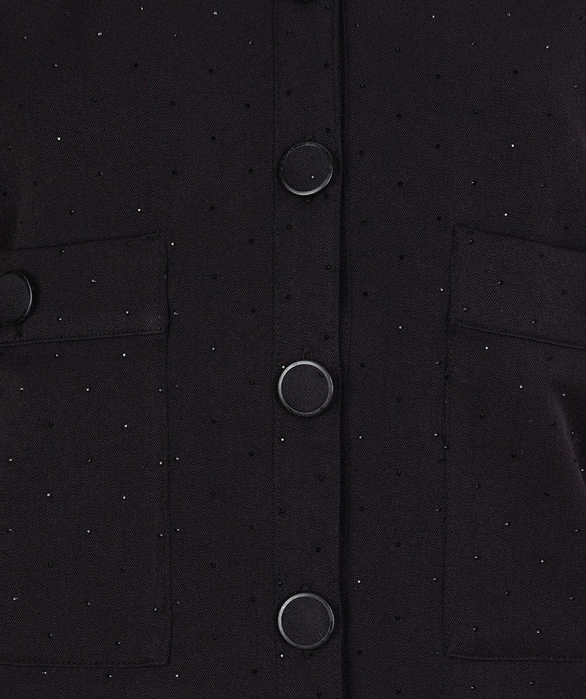 Blazer twill cropped studs Zwart 1 Blazer twill cropped studs Zwart 1