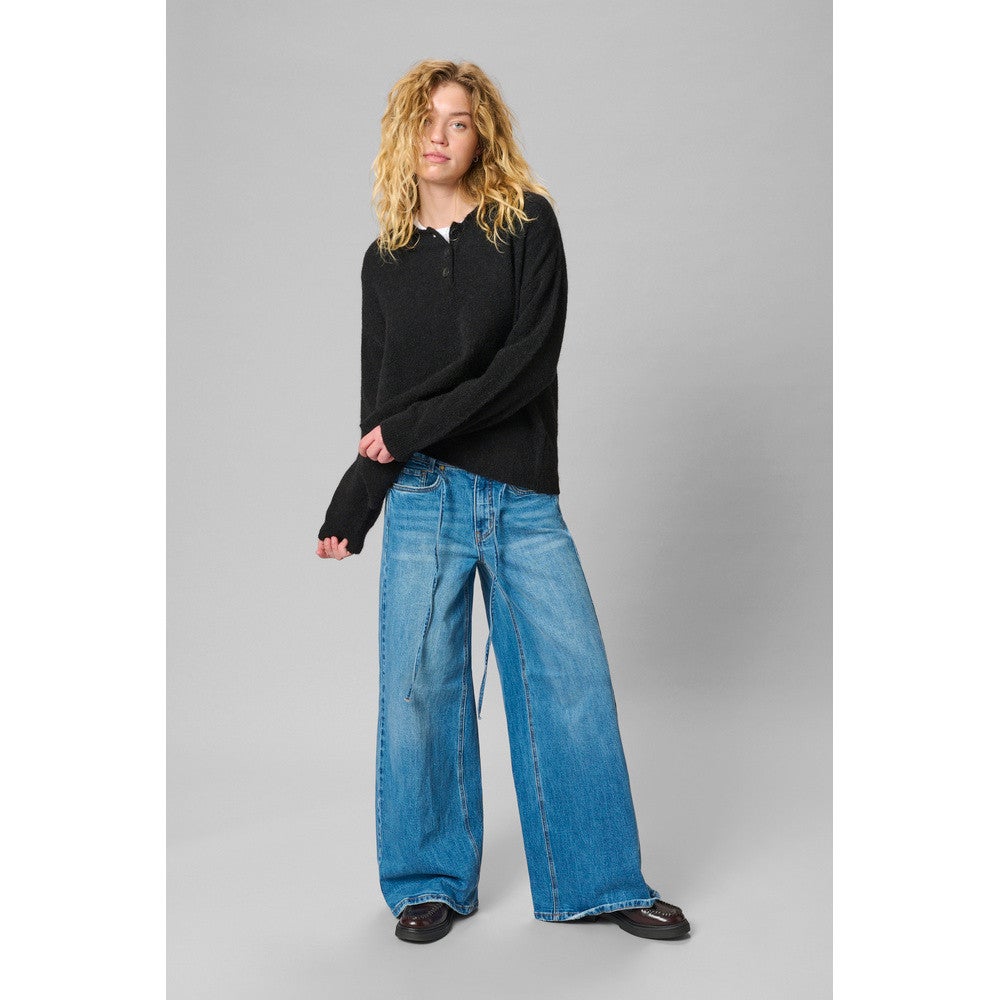 SivaMW Knit Polo Pullover Zwart 1 SivaMW Knit Polo Pullover Zwart 1