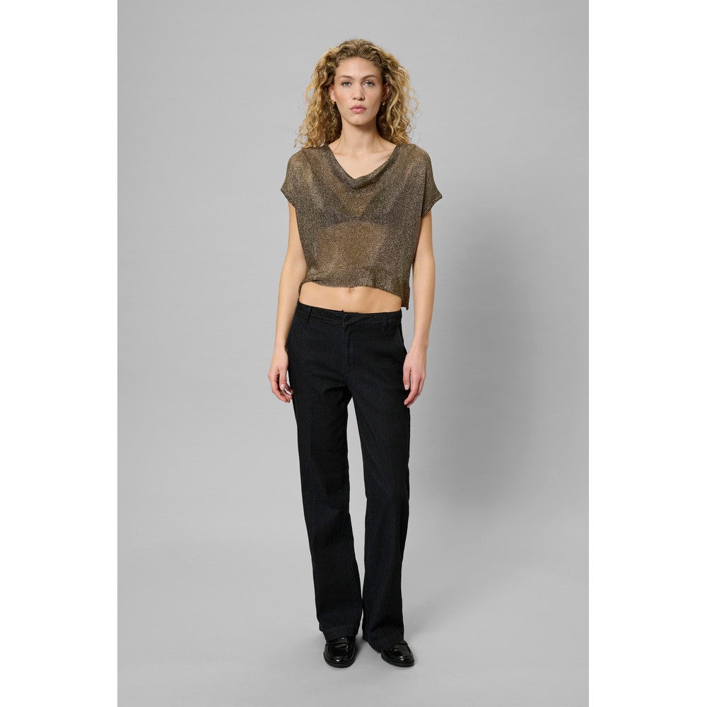 MWOlly Knit Waterfall Top Zwart 1 MWOlly Knit Waterfall Top Zwart 1