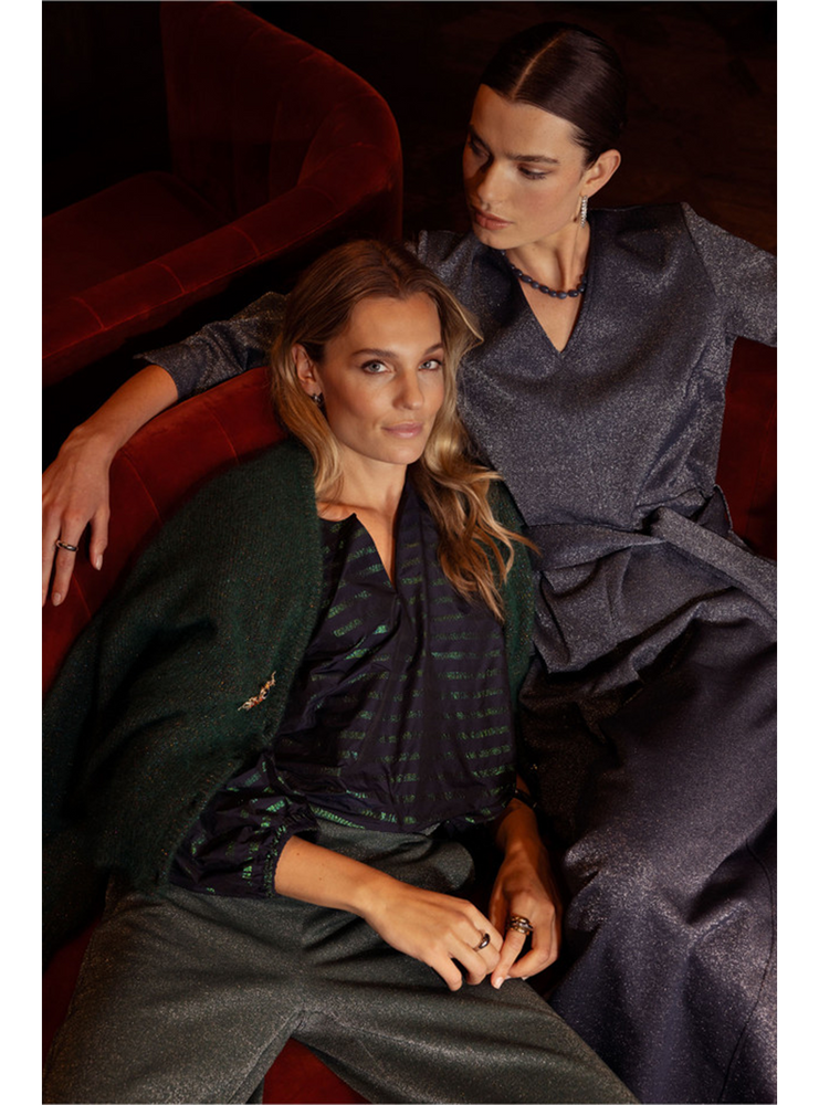 Feddie lurex cardigan Groen Feddie lurex cardigan Groen