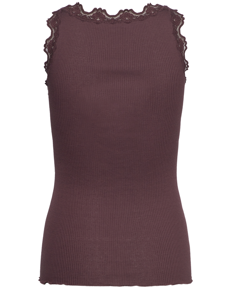 RWBabette Silk SL U-neck Lace Top Bruin 1 RWBabette Silk SL U-neck Lace Top Bruin 1