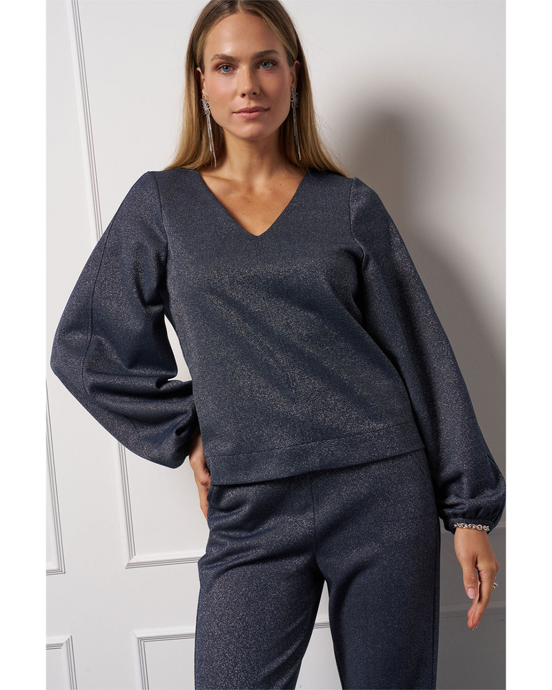 Claudina sparkle top Blauw Claudina sparkle top Blauw